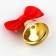 A bell on a pin with a bow for graduation, red, d = 2.6 cm