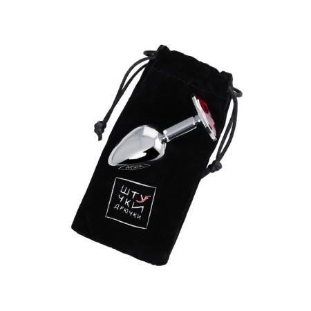Anal sleeve of little pieces, silver, with a red crystal, Ø 2.5 cm, 46 g-5