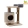 Complex for cats with a claw, with a lounger, 63 x 41 x 76 cm, fluffy fur, jute, gray