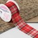 Ribbon from jute "cell", 50 mm, 4.5 ± 0.5 m, red/white color