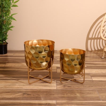 Kashpo on the stand "Hani" metal (set 2 pcs), diameter 30 and 25 cm
