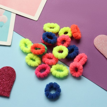 Hair elastic band "Carousel" (set 20 pcs ± 2) stripes, 2 cm, mix-1