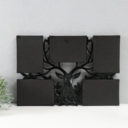 Photo frame Plastic in 5 photos 10x15 "Noble deer" Black 48x33x2.5 cm-2