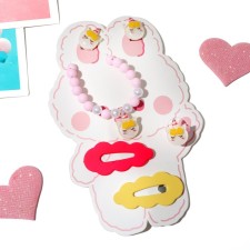 The kit of children's “chosen” 5 items: 2 hairpins, clips, bracelet, ring, color