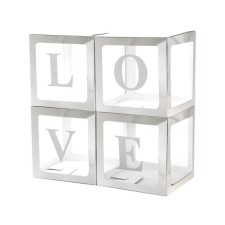 A set of boxes for balloon balls, silver, 30x30x30 cm, in packaging 4 pcs.