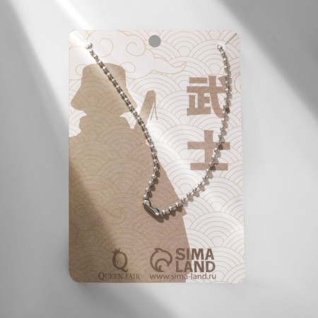 Japan's pendant and sharp shuriken on chains, silver color, 66 cm-4