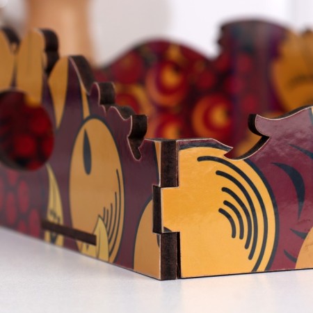 Big Khokhloma tray, 38x28x7 cm-3