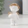 Polystone souvenir "Angel in a wreath with a rose" white with gold 6.7x3x4.2 cm