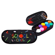 Penal soft, 1 compartment, 95 x 205 x 45 mm, case, with a filling of 17 objects, gouache 11 colors, calligrata, School