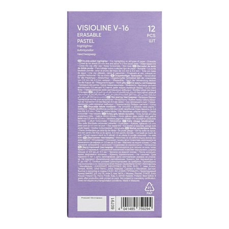 Double-sided marker textbook 4 mm, Erichkrause, "Visioline V-16 Erasable Pastel" Color Green-6