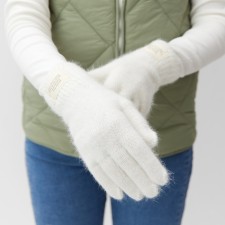 Women's gloves MIST with rabbit wool, rr 22 cm, col. lactic