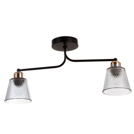 Adele chandelier 2x40W E27 Black/gold 45x12x25cm