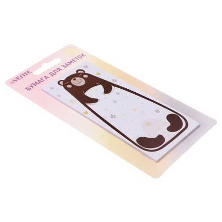 Block with a sticky edge of 56 x 123 mm, "Funny animals", Devente, 20 sheets, offset, mix-1