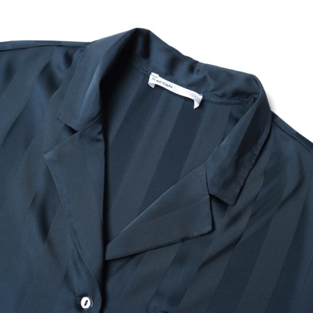 Female pajamas (shirt and shorts) KAFTAN SILK "strip" R.48-50, dark blue-6