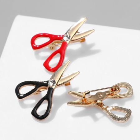 Brooch "Scissors" Workshops, Mini, Mix color in gold (indivisible packing 12 pcs., Price per pcs.)-2