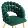 Stool on a metal frame Ball Beige/Gold, metal/velor, gold/green 61x60x81 cm