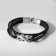 Bracelet male "fortress" Scorpio, black color with silver, 21.5 cm