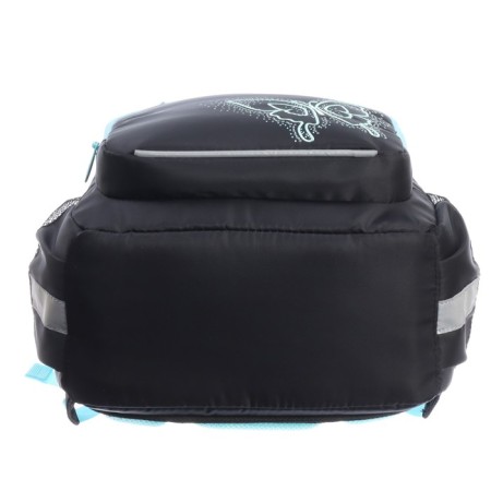 School backpack, 40 x 25 x 13 cm, Grizzly, ergonomic back, laptop department, black/turquoise-6