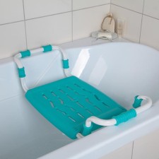The bath seat is sliding, the color of the turquoise