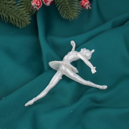 Christmas tree decoration "Ballerina in dance" 13x8, white-1