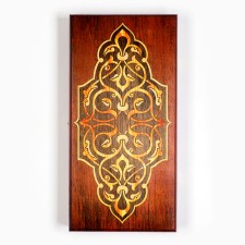 Wooden backgammon with checkers 