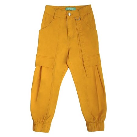 Pants for girls, height 146 cm, orange color