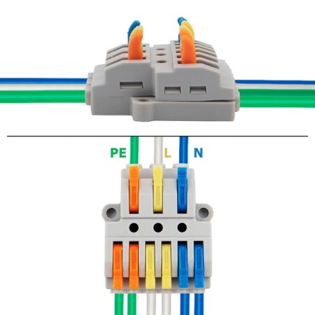 Terminal of QMS 3x2 passing branching 3 poles, with an mounting platform (1 entry, 2 conclusions to the pole)-6