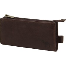 Key of zipper, length 14.5 cm, brown color