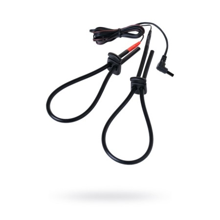 Lasso for the penis Mystim Rodeo Robin, electrical stimulation, silicone, black, 42 ​​cm
