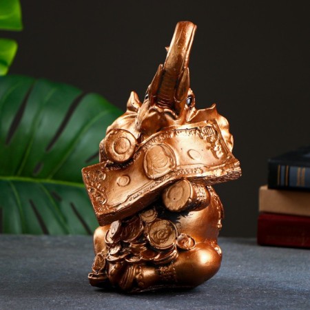 Pigger "Elephant with Money" Bronze, 14x14x24cm-1
