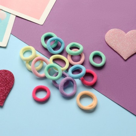 Hair elastic band "Carousel" (set 30 pcs ± 2) Color classic, 2 cm, mix-1