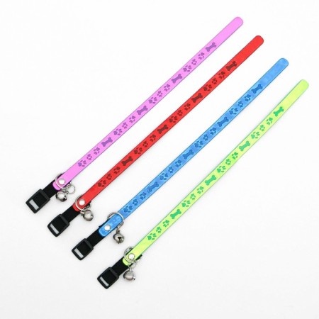 A collar with a reflective coating "Bones and legs", with an elastic band, a bell 27 x 1 cm, mix color-4