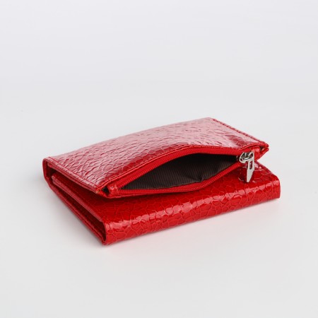 Women's wallet on magnet, red color-3