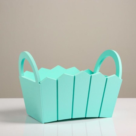 Kashpo wooden 25.5 × 16.5 × 17.5 cm "Maria", lateral handles, MDF, mint-1