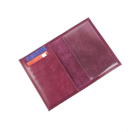 Cover for passport+cards P405, without fastener, n/k, burgundy cracker-1