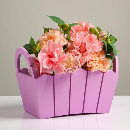Kashpo wooden 25 × 16 × 17 cm "Maria", side pens, MDF, lilac