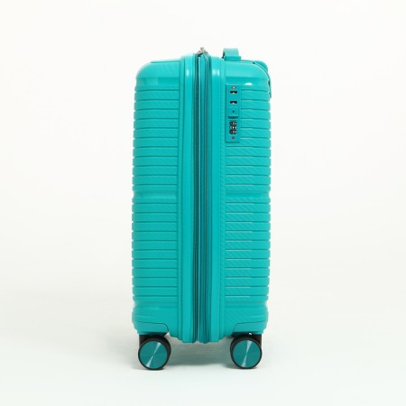 Small suitcase 20 "On a zipper, code lock, 4 wheels, turquoise color-5