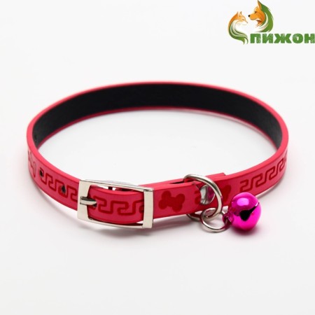 Collar with embossing "bones and curls", the basis of TPR, 30 x 1 cm, mix of flowers