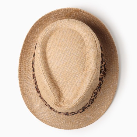 Women's hat minku "Leopard", size 56-58, brown color-1