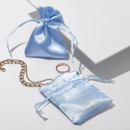 Satin gift bag, 7 × 9 cm, heavenly blue color-1