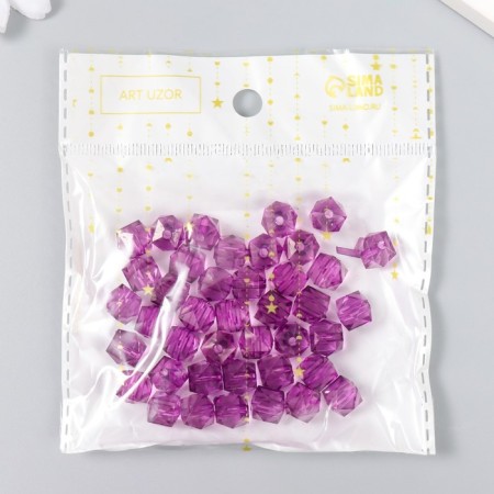 Plastic beads "Crystal polyhedron. Blackmary" transparent set of 20 g 1x1x1 cm-2