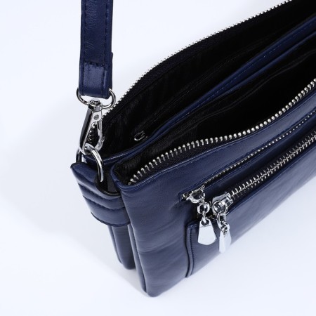 Bag Cross-Bodi with a zipper, blue color-6