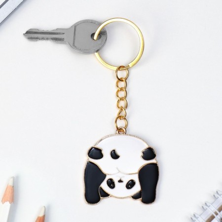 A keychain for children, metal "Panda", 4 x 4.3 cm