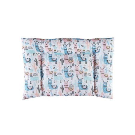 Pillow "Baby", size 40x60 cm, lamas print, artificial swan fluff