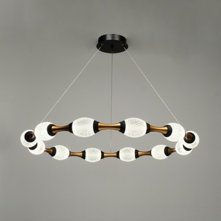 Assini Lamp with PDU 12XLED 90W black and gold 88x88x10-110 cm-1
