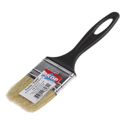 Brush flat "Akor" euro, natural bristles, plastic handle, 50x8 mm-1