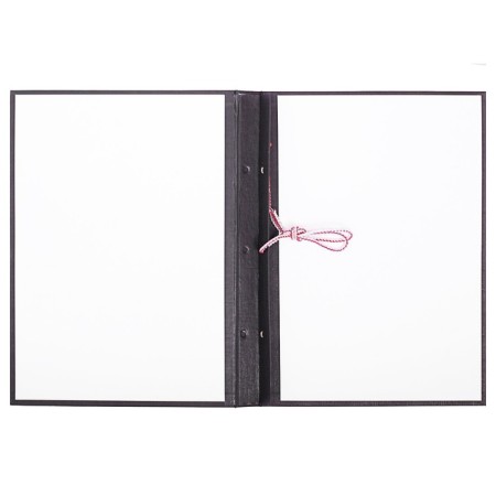 A4 Diploma Work folder, boumville, scallops/cassation, (without paper) black 10dr01-2