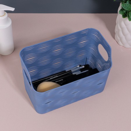 Organizer for storage "Wave", with handles, 1 section, 17.5 × 9 × 11.5 cm, color mix-3