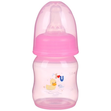 A bottle for feeding is colored, classic throat, 60 ml., From 0 months., Mix drawing for a girl-2