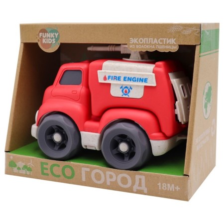 Eco-machine Funky Toys "Fire Service", red color, 18 cm-3